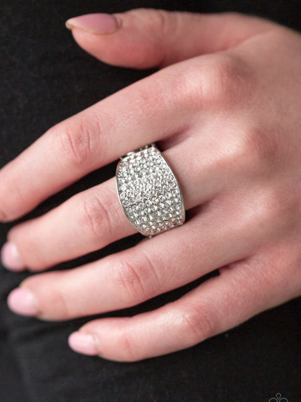 Paparazzi Jewelry Accessories - Kaboom! - White Ring - Vintage